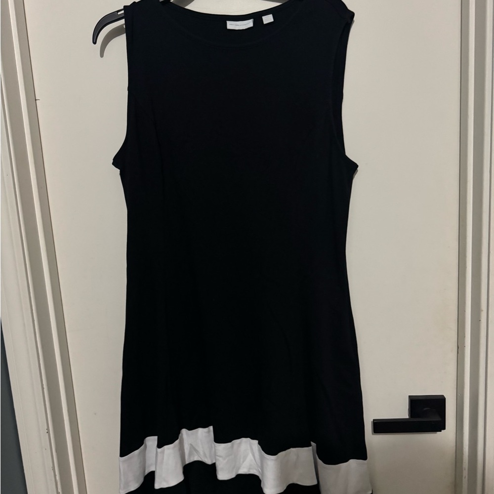 New York & Company Black Dress with White Hem